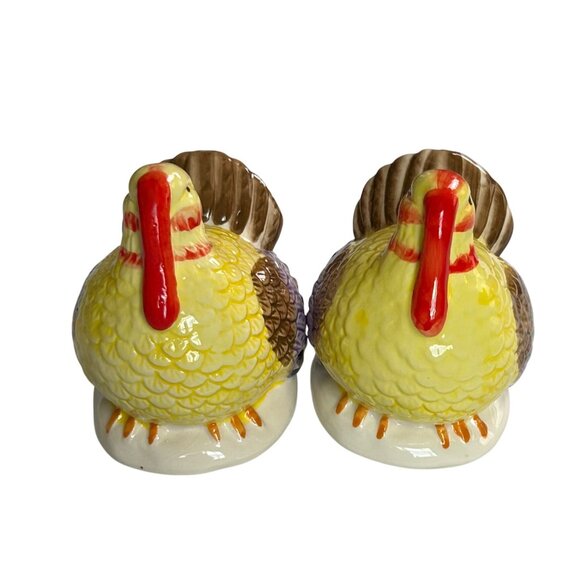 Ceramic Turkey Salt & Pepper Shakers Vintage Holiday Thanksgiving Autumn Festive - Picture 2 of 12